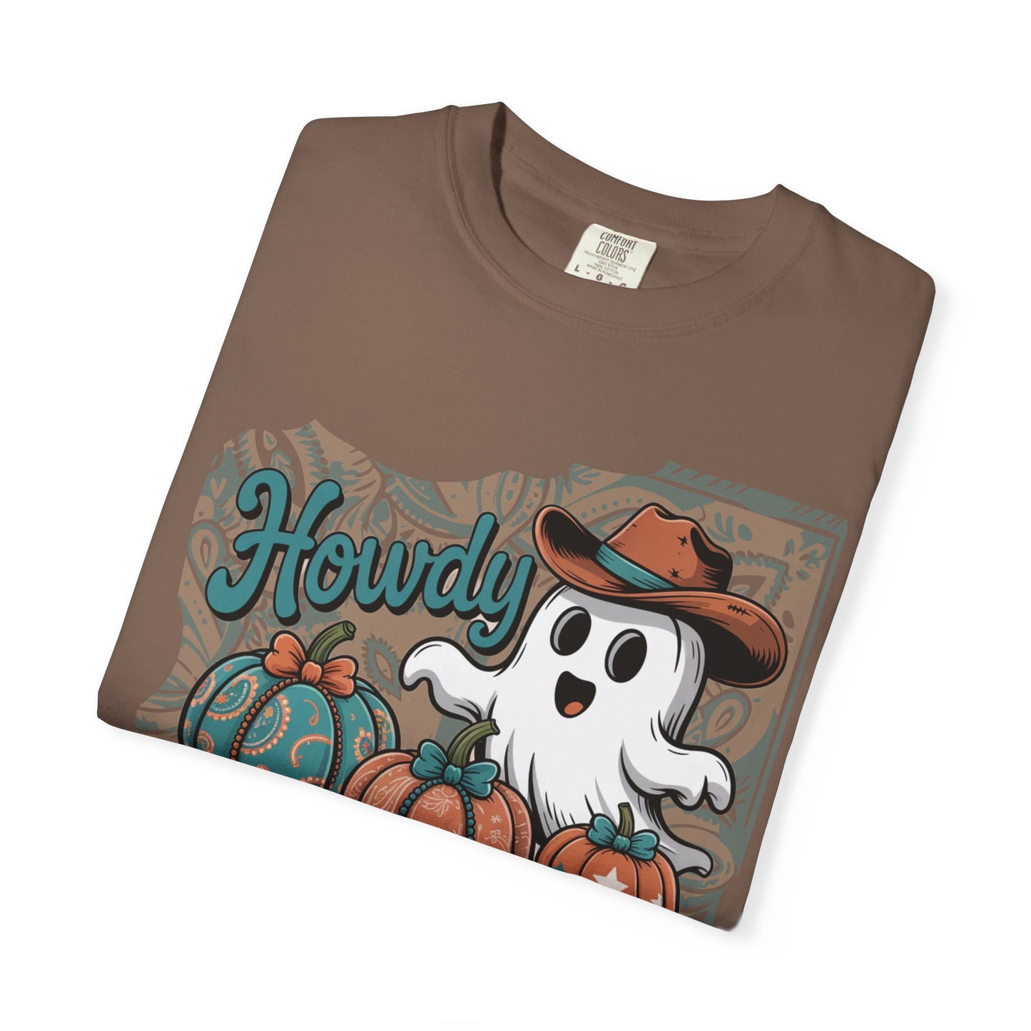 Howdy Pumpkin Ghost Cowboy Shirt | Western Halloween Comfort Colors® Tee