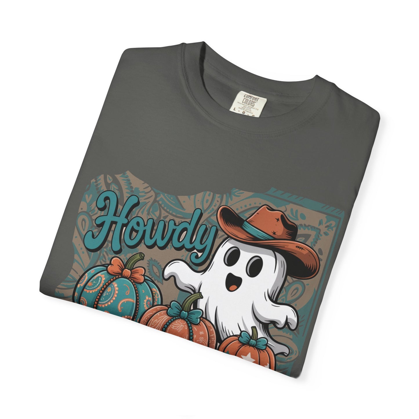 Howdy Pumpkin Ghost Cowboy Shirt | Western Halloween Comfort Colors® Tee