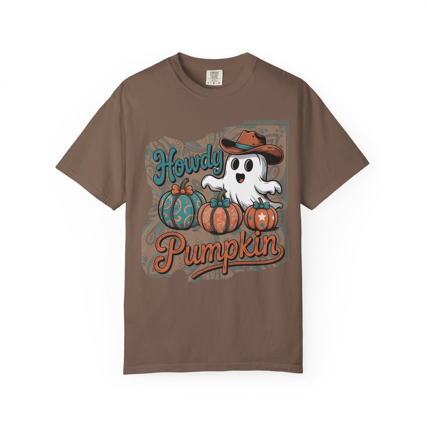 Howdy Pumpkin Ghost Cowboy Shirt | Western Halloween Comfort Colors® Tee