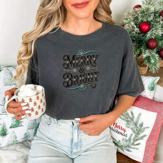 Merry & Bright Turquoise Comfort Colors® Tee