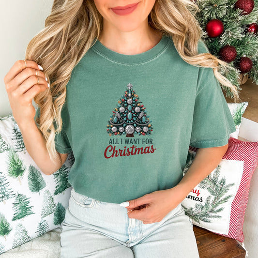 All I Want for Christmas Concho Tree Comfort Colors® Tee