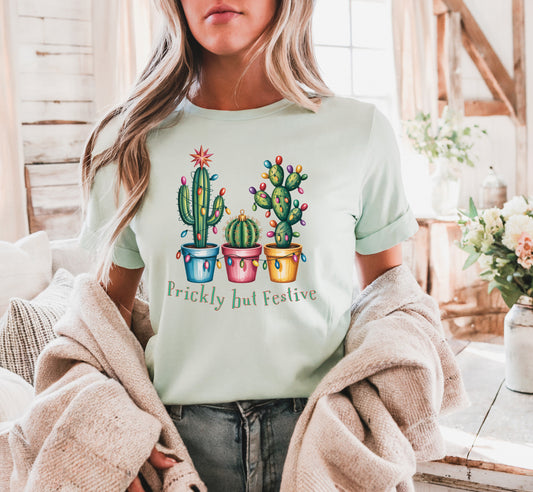 Prickly but Festive Christmas Cactus T-Shirt