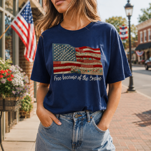 Free Because of the Brave – Comfort Colors® Tee