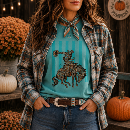 Paisley Buckaroo Western Graphic Tee