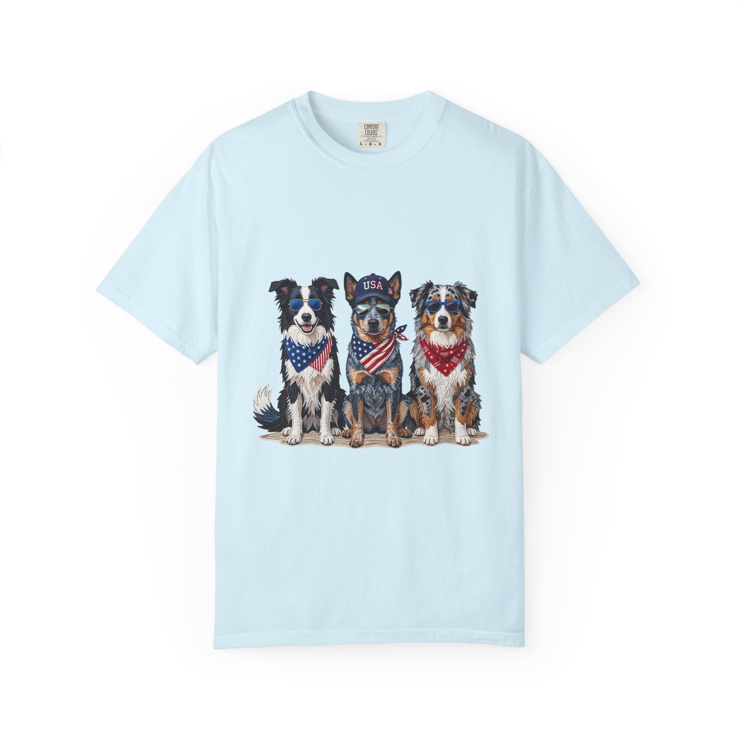 Patriotic Dog Trio Tee | Australian Shepherd, Heeler & Border Collie Shirt