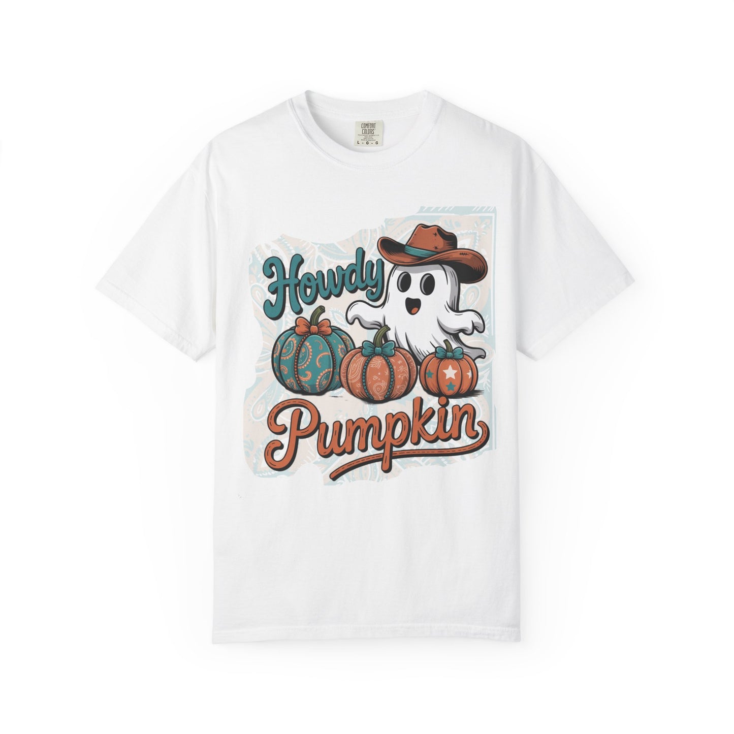 Howdy Pumpkin Ghost Cowboy Shirt | Western Halloween Comfort Colors® Tee