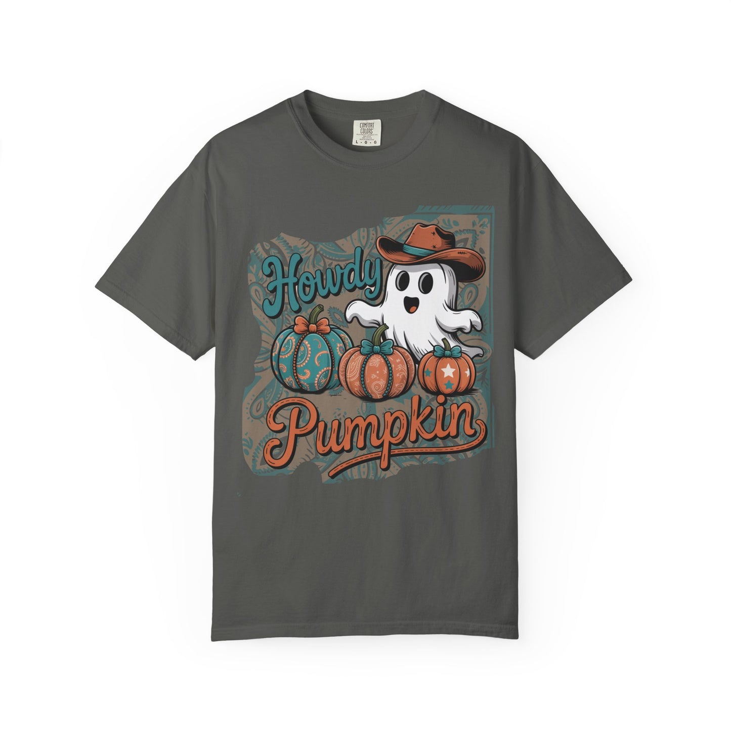 Howdy Pumpkin Ghost Cowboy Shirt | Western Halloween Comfort Colors® Tee