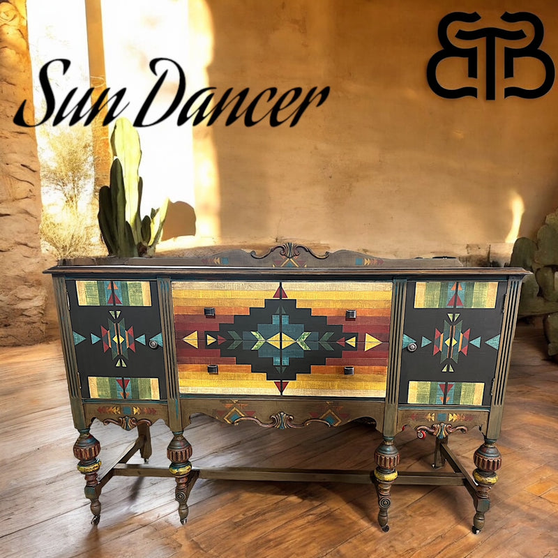 Sun Dancer Rustic Bohemian Sideboard: A Southwestern Masterpiece