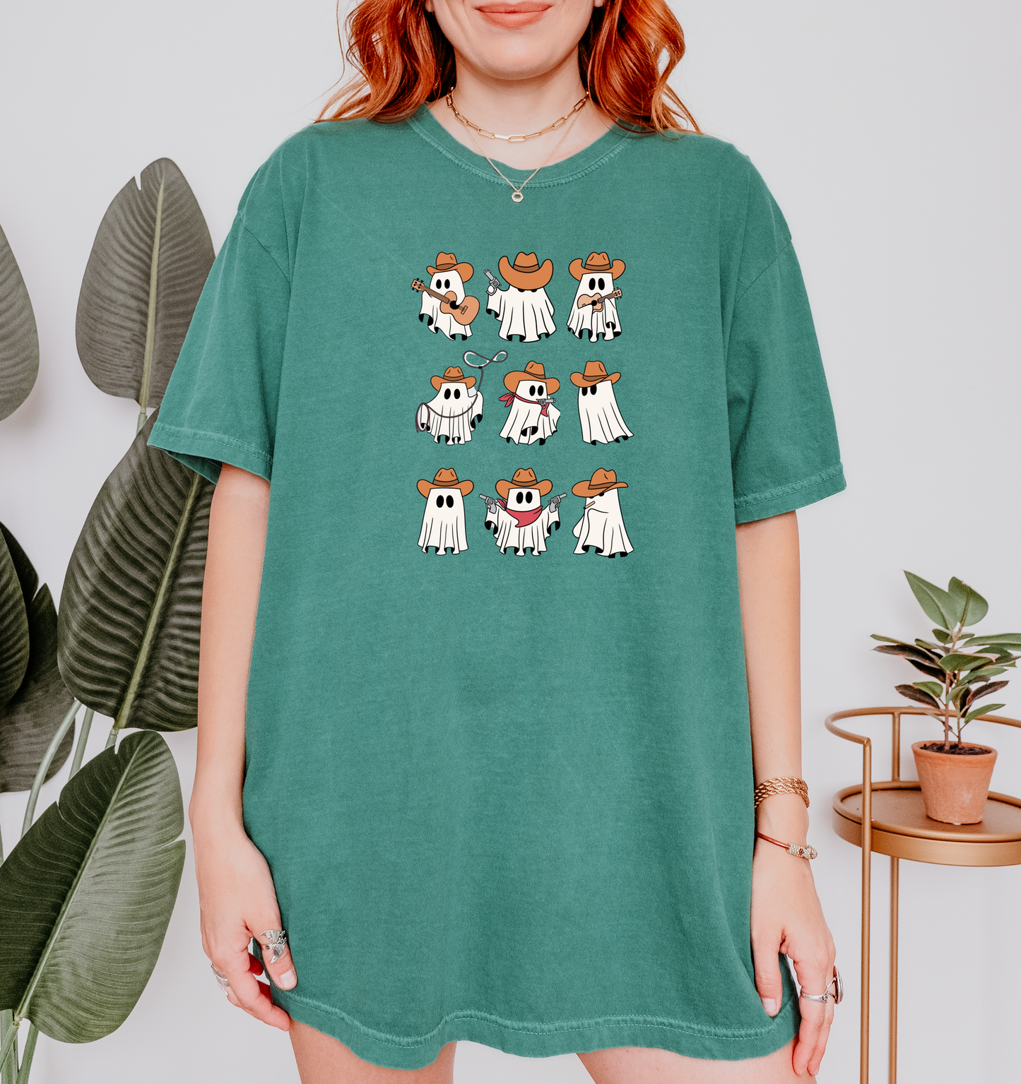 Spooky Cute Ghost Cowboy T-Shirt | Western Halloween Comfort Colors® Tee
