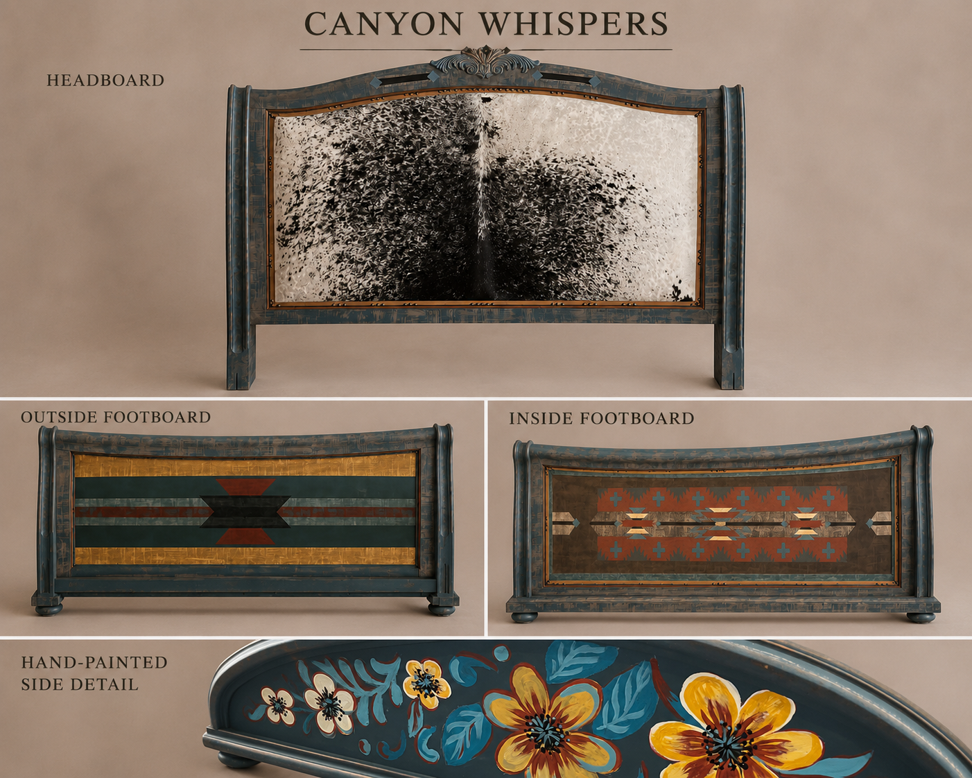 Canyon Whispers Hand-Painted King Bed