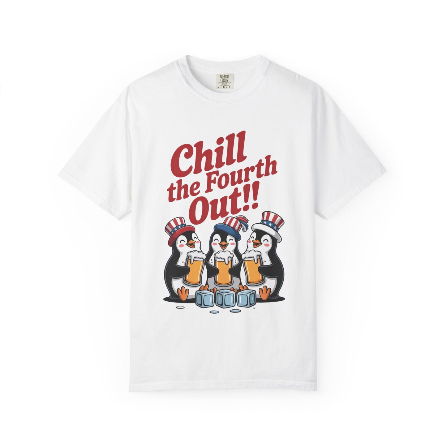 Chill the Fourth Out Tee | Patriotic Penguin Graphic Shirt | Bronc & Brand Co.