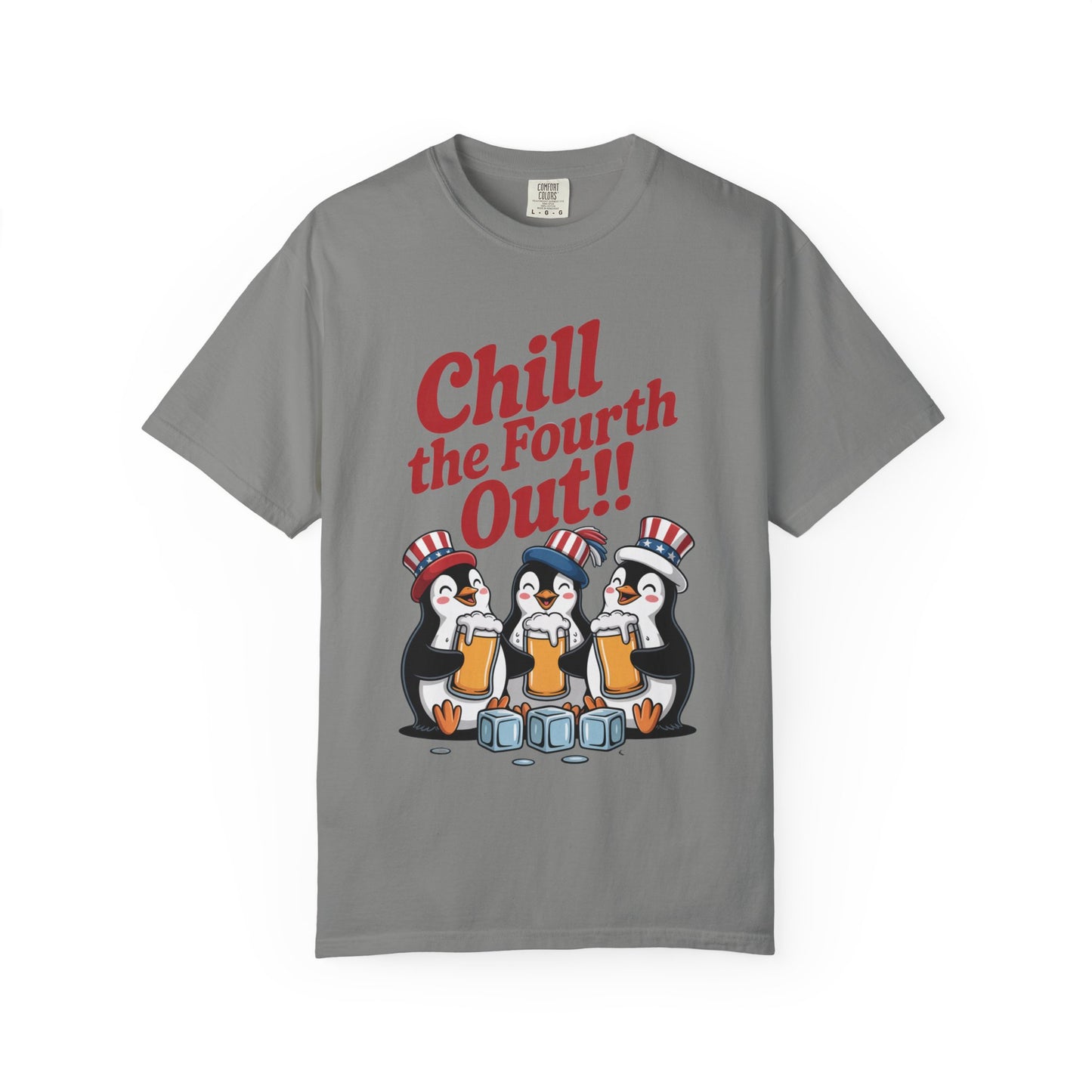 Chill the Fourth Out Tee | Patriotic Penguin Graphic Shirt | Bronc & Brand Co.
