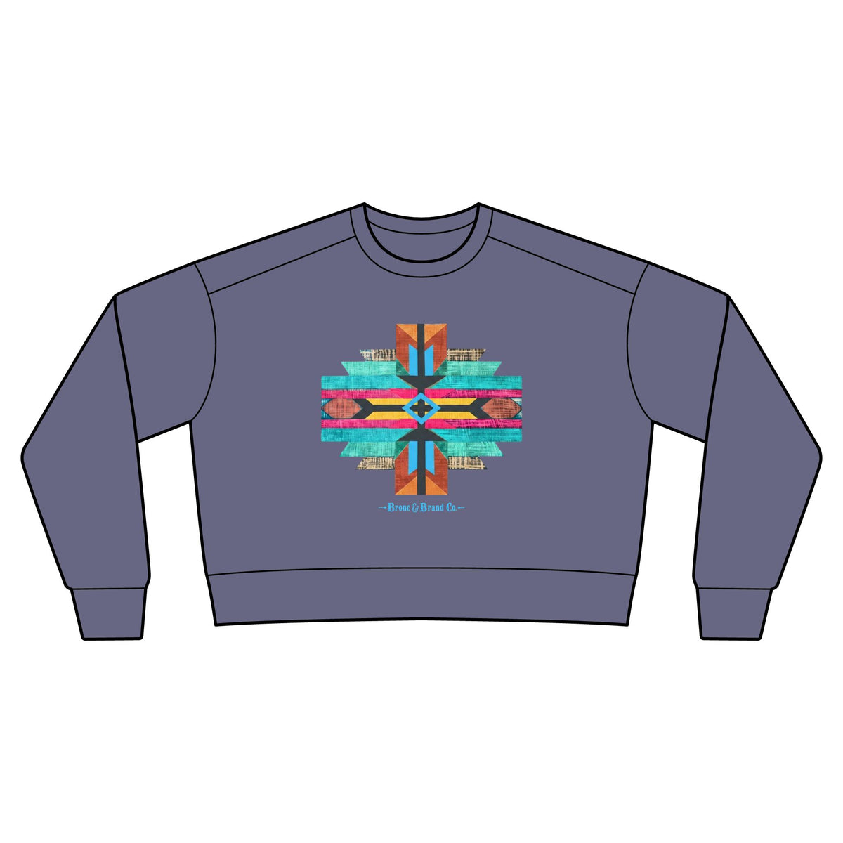 Boho Cross Western Graphic Sweatshirt Mid Length Sweatshirt
