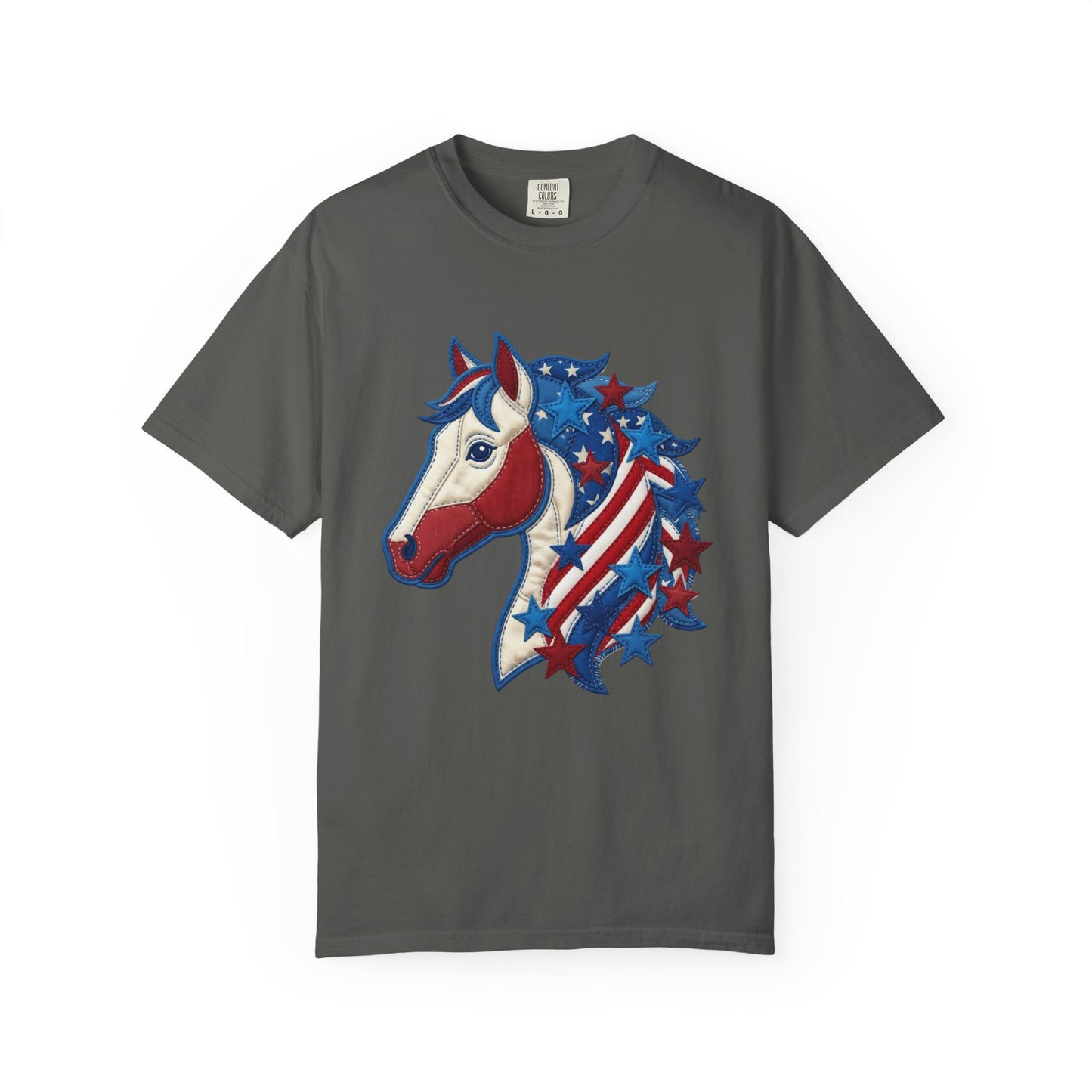 Western Patriotic Horse Graphic Tee For The Fourth of July