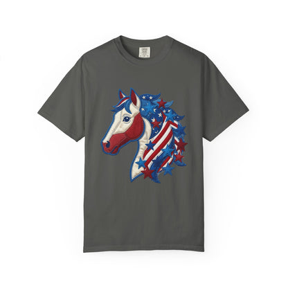 Western Patriotic Horse Graphic Tee For The Fourth of July