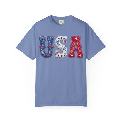 USA Paisley Patriotic Tee | Comfort Colors Western Graphic Shirt