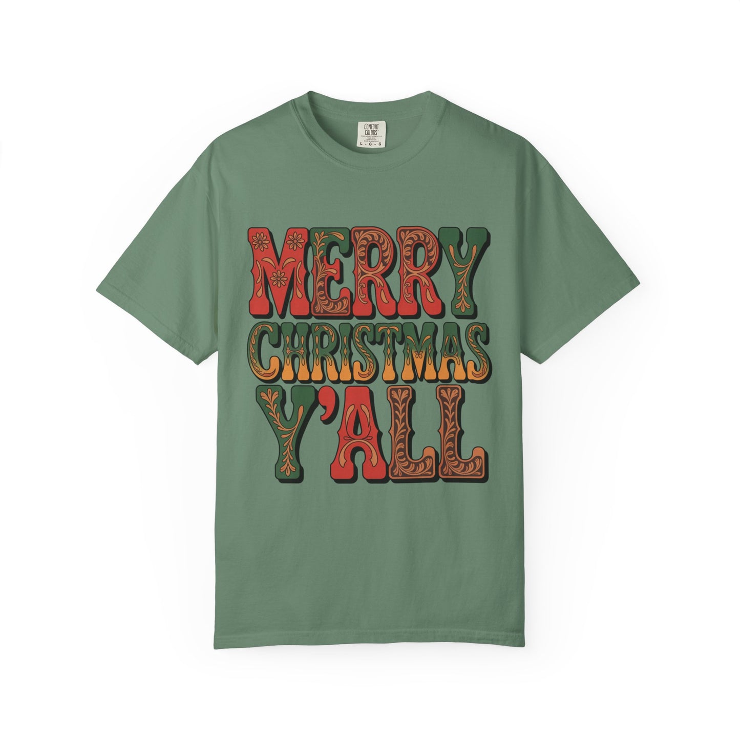 Merry Christmas Y’all Western Font Comfort Colors® Tee