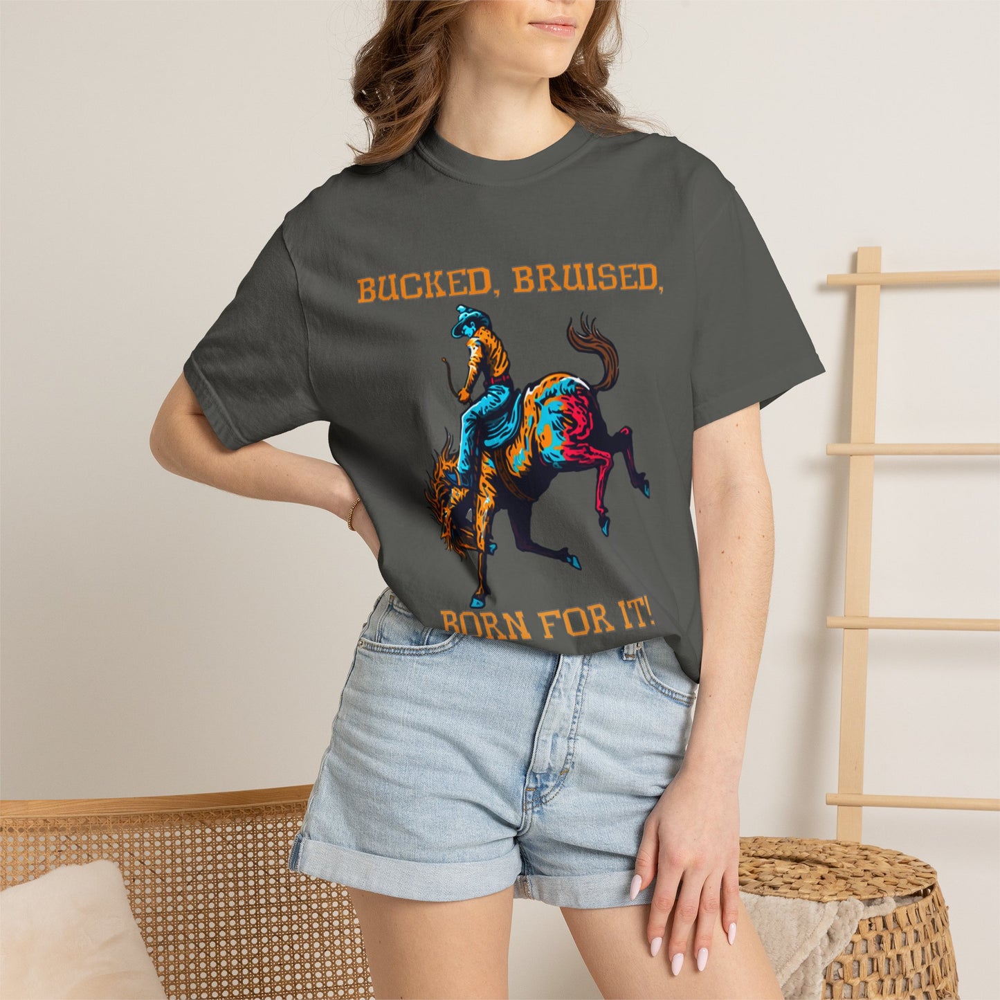 Bucked, Bruised, Born For It Tee | Western Rodeo Graphic Shirt | Bronc & Brand Co.