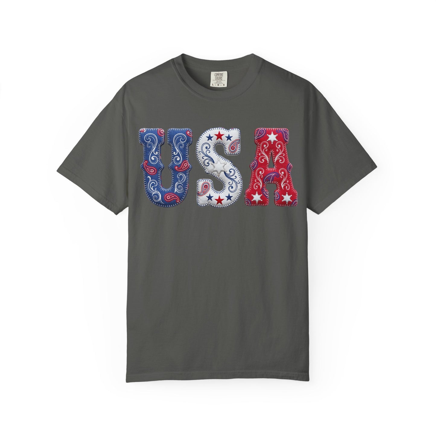 USA Paisley Patriotic Tee | Comfort Colors Western Graphic Shirt