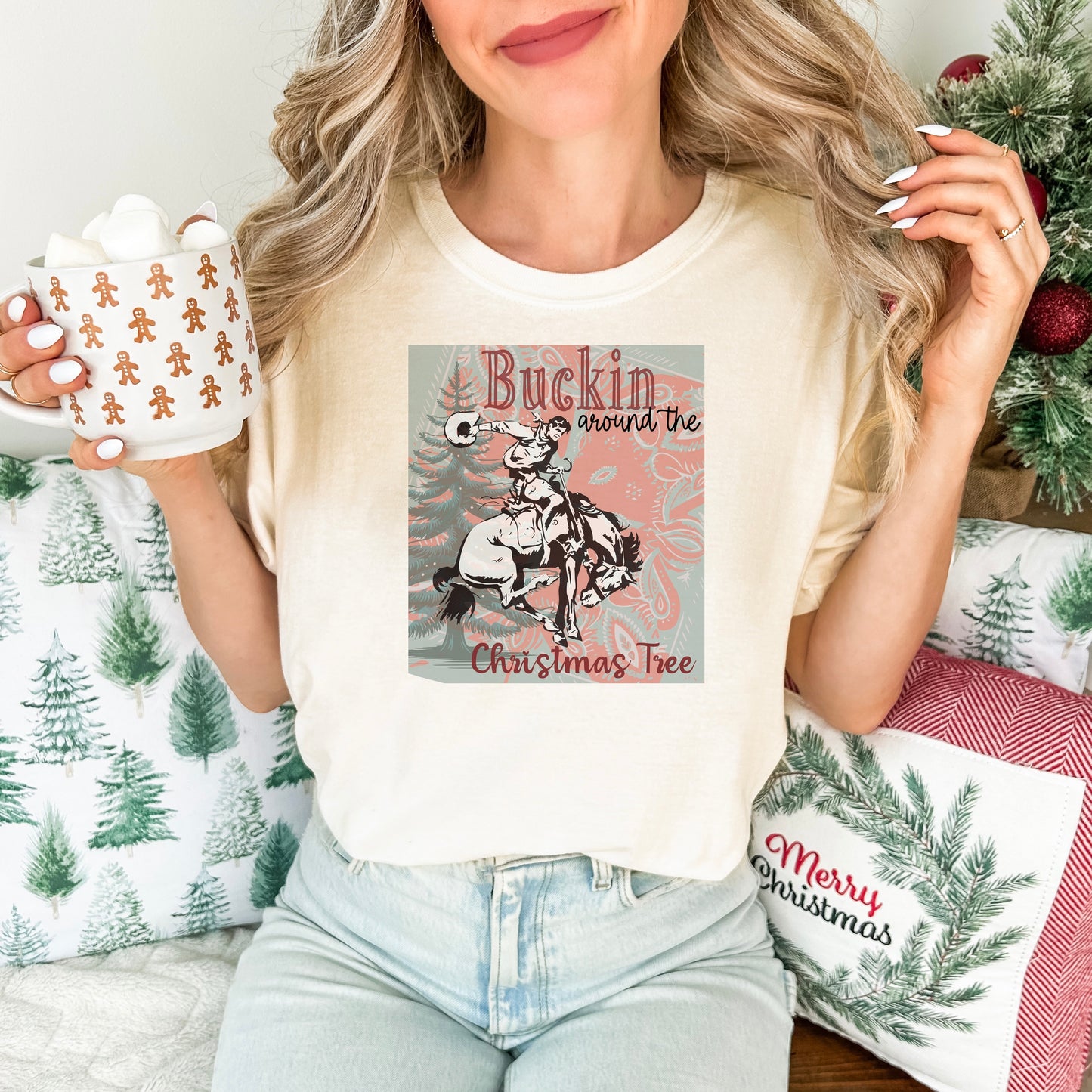 Buckin’ Around the Christmas Tree Comfort Colors® Tee