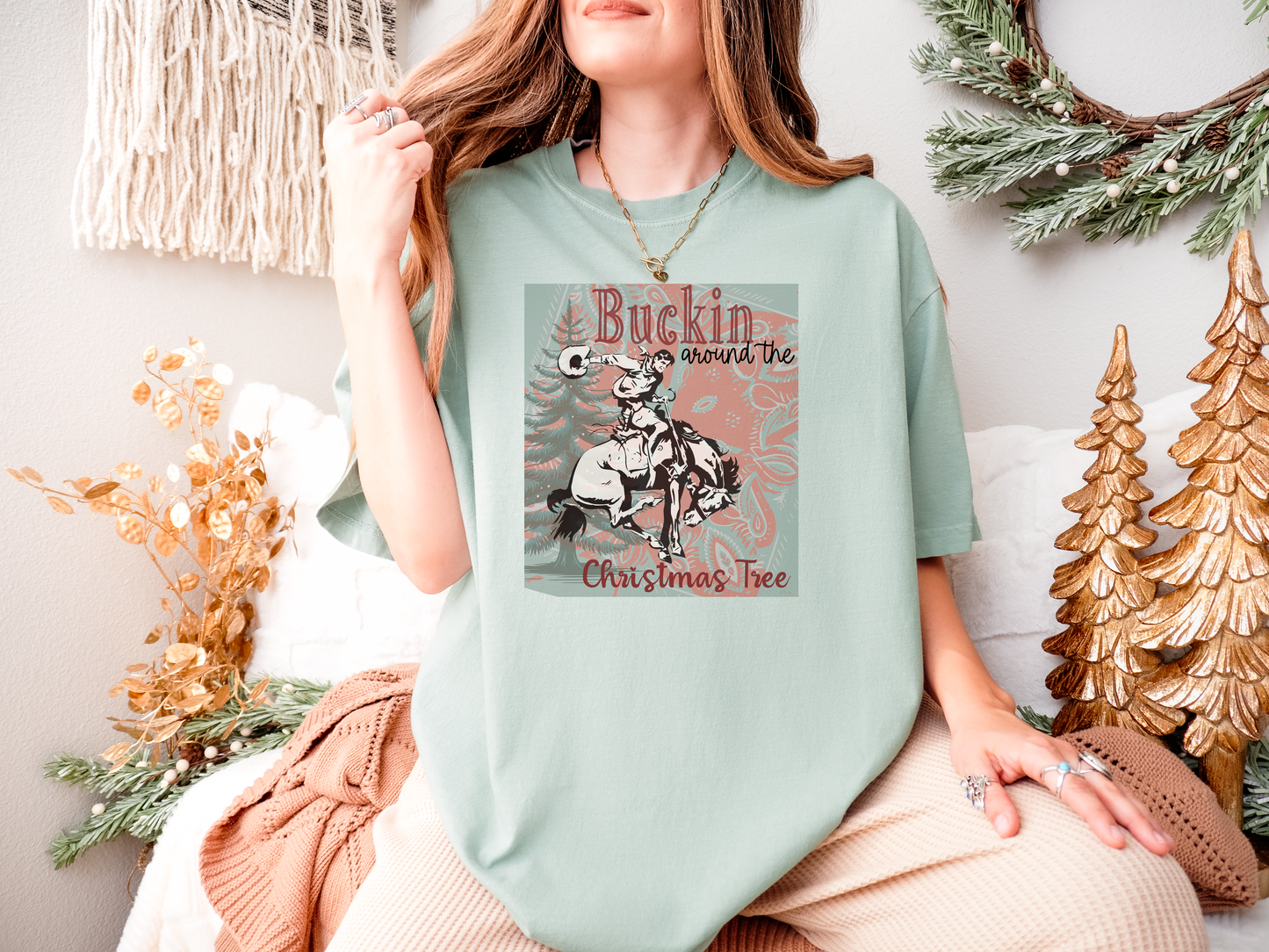 Buckin’ Around the Christmas Tree Comfort Colors® Tee