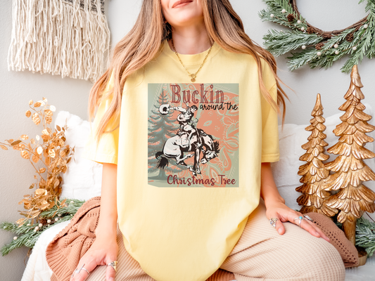 Buckin’ Around the Christmas Tree Comfort Colors® Tee