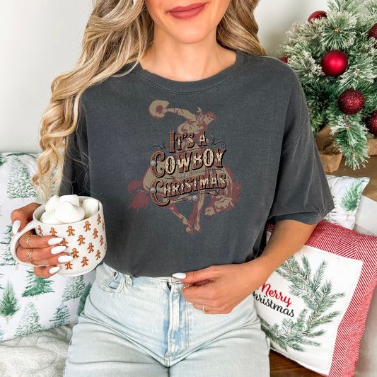 Cowboy Christmas Bronc Comfort Colors® Tee