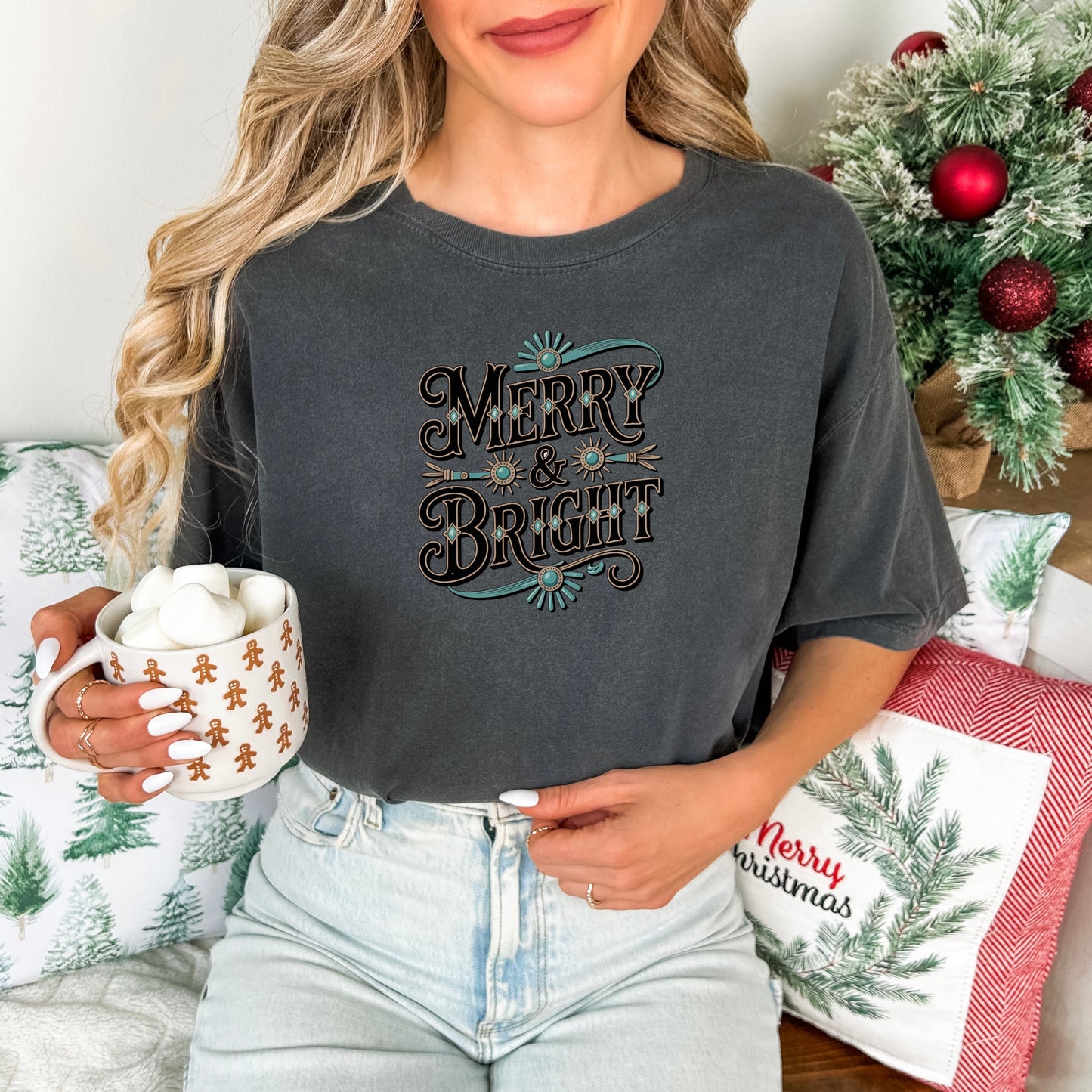 Merry & Bright Turquoise Comfort Colors® Tee