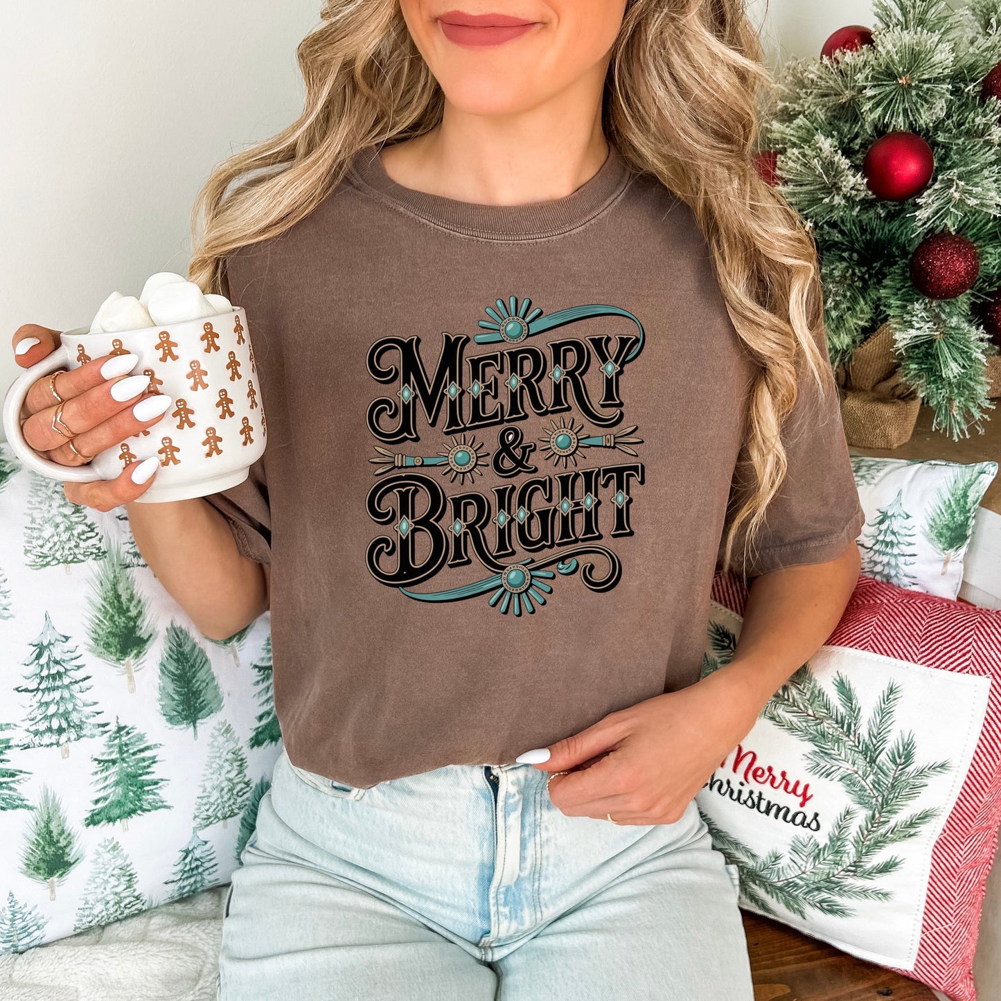 Merry & Bright Turquoise Comfort Colors® Tee