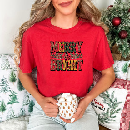 Merry & Bright Western Font Comfort Colors® Tee
