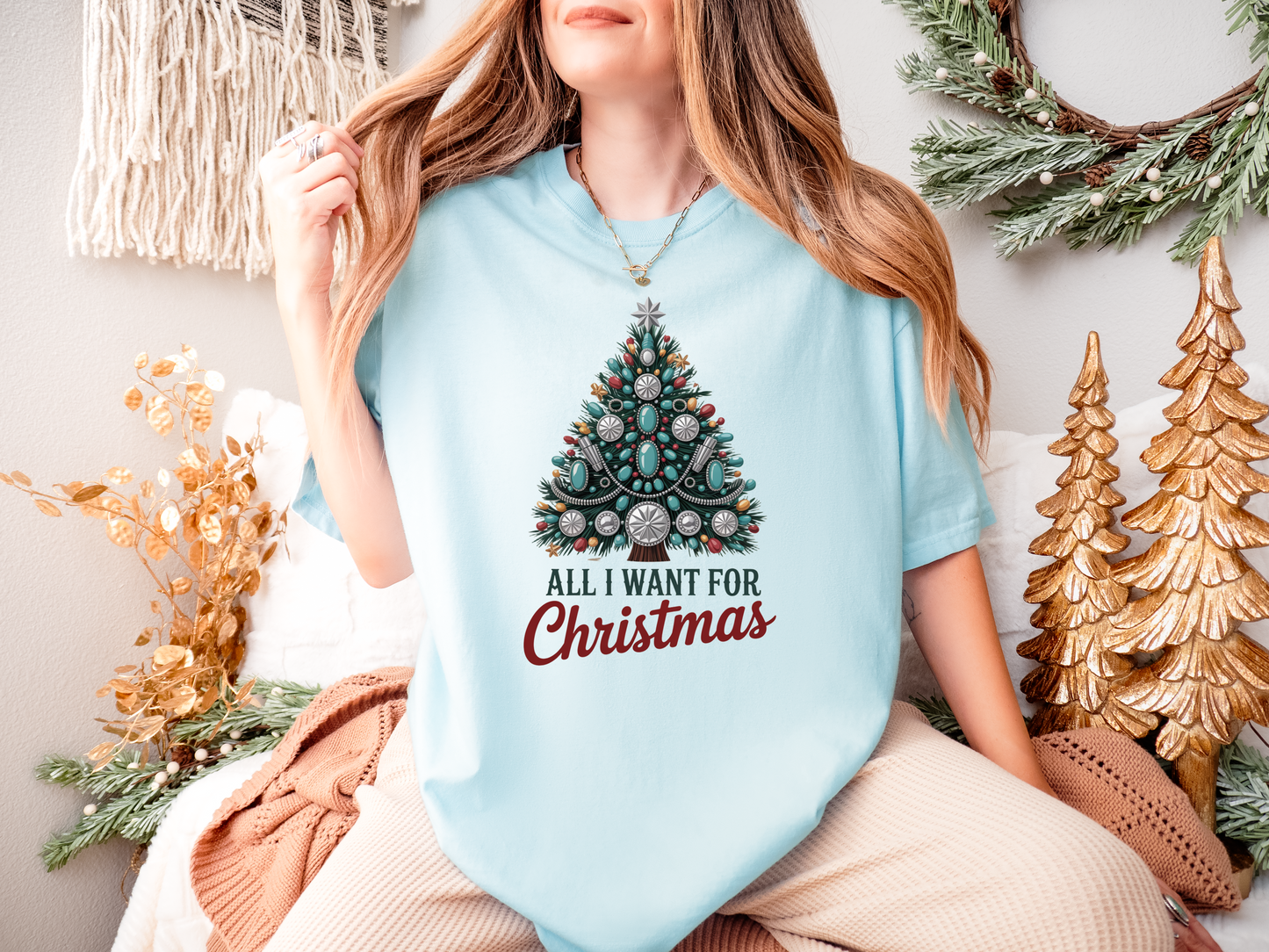 All I Want for Christmas Concho Tree Comfort Colors® Tee