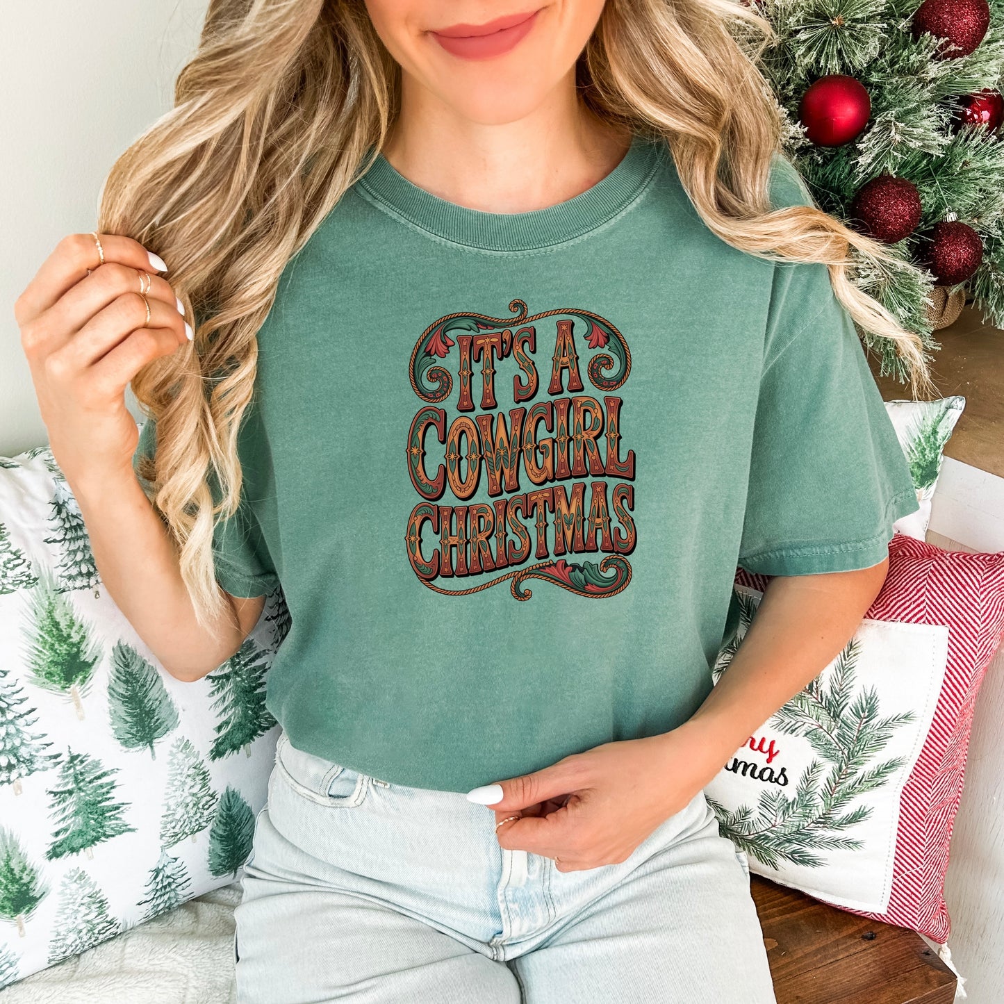 Cowgirl Christmas Comfort Colors® Tee