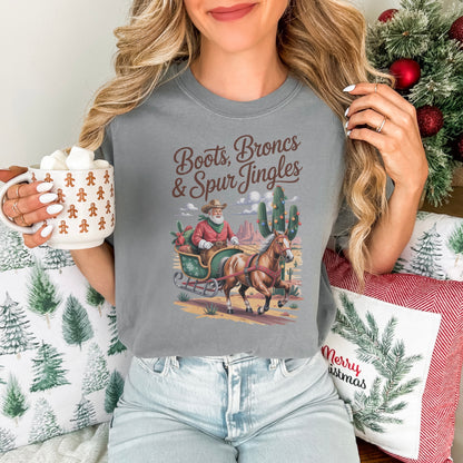 Santa Cowboy Western Christmas T-Shirt