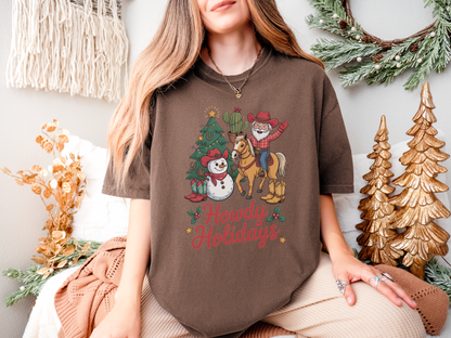 Howdy Holidays Western Christmas T-Shirt