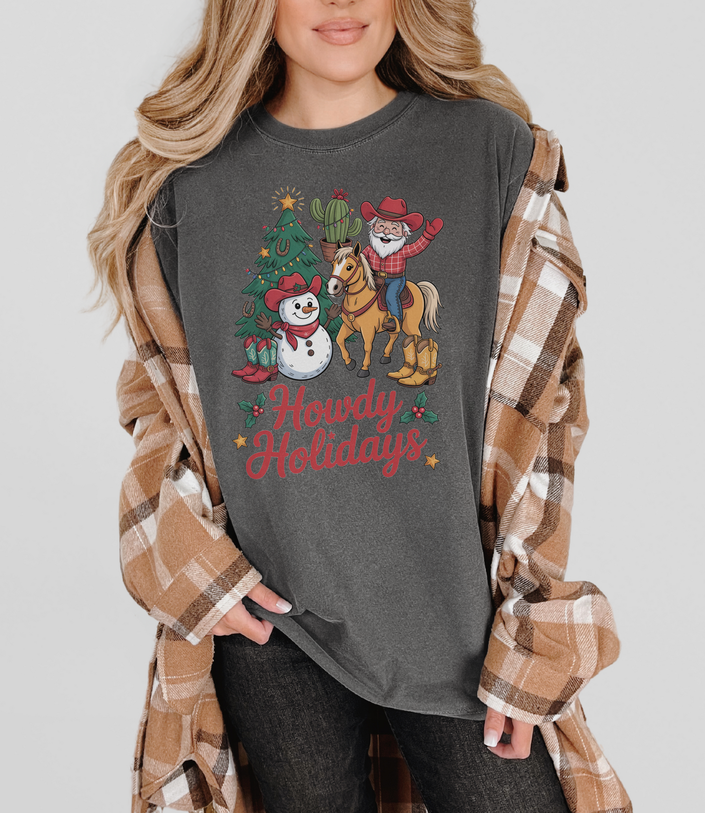 Howdy Holidays Western Christmas T-Shirt