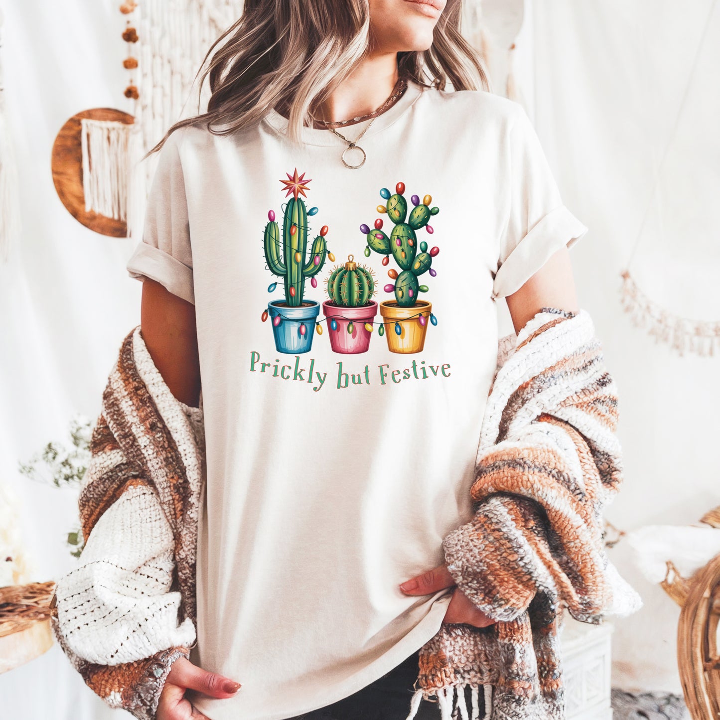 Prickly but Festive Christmas Cactus T-Shirt
