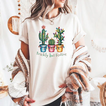 Prickly but Festive Christmas Cactus T-Shirt