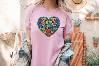 Western Folk Art Heart T-Shirt