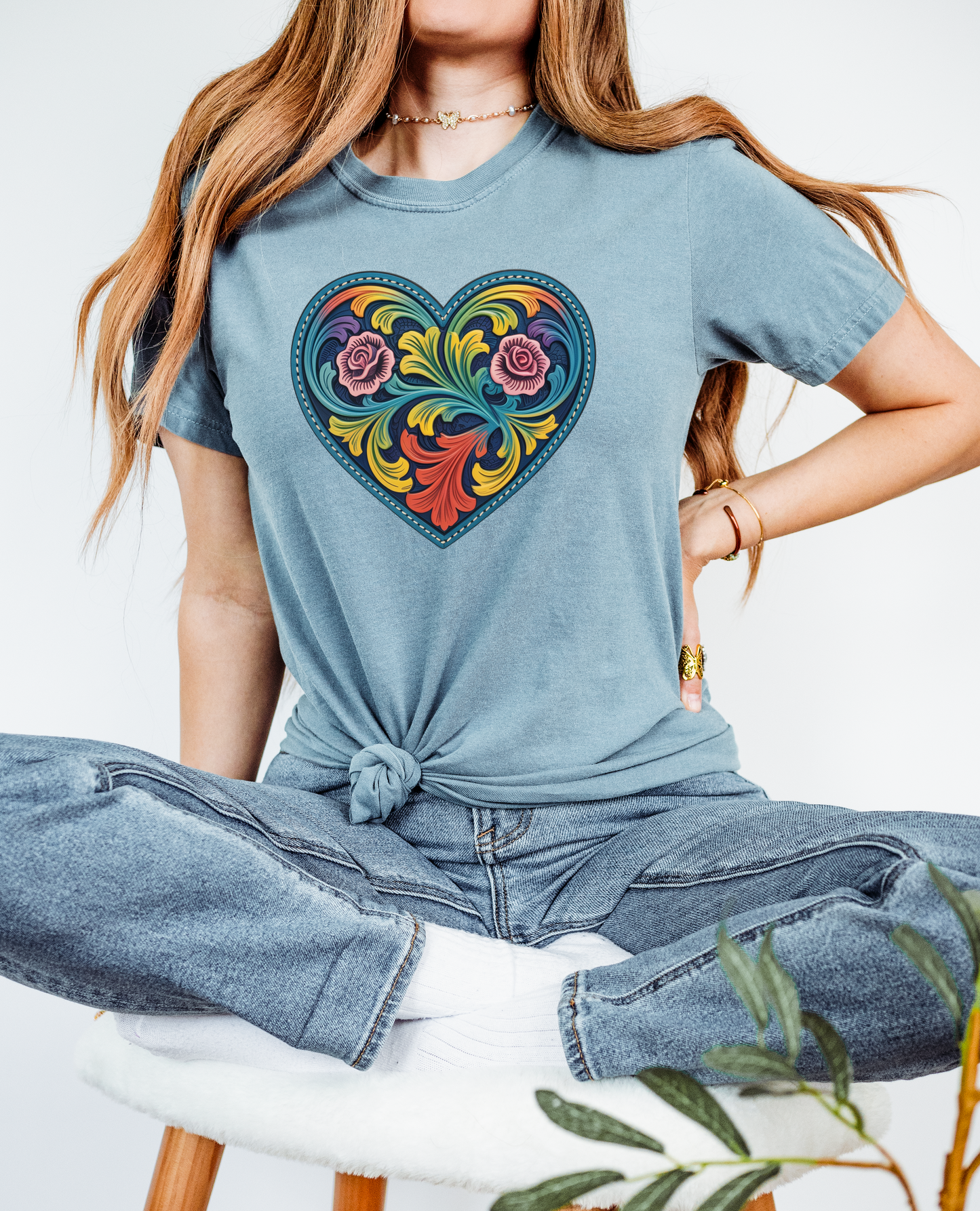 Western Folk Art Heart T-Shirt