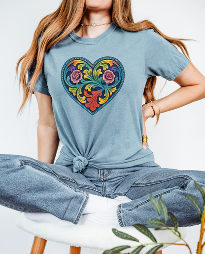 Western Folk Art Heart T-Shirt