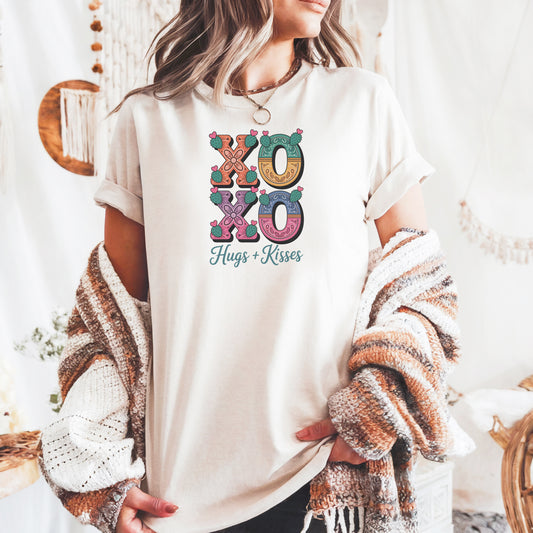 Southwestern Cactus XOXO T-Shirt | Comfort Colors Boho Desert Graphic Tee (S–4XL)