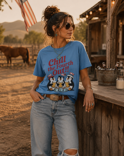 Chill the Fourth Out Penguin Tee