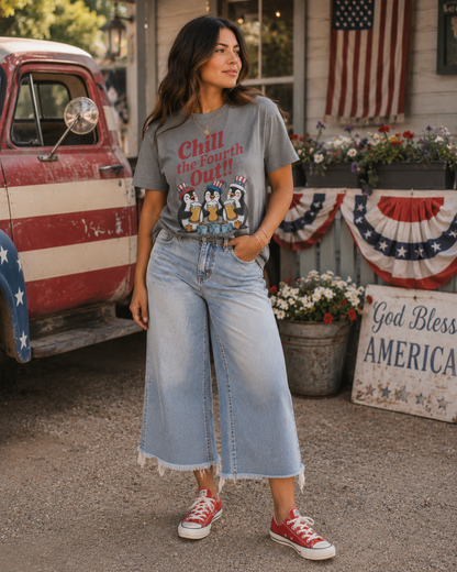 Chill the Fourth Out Penguin Tee