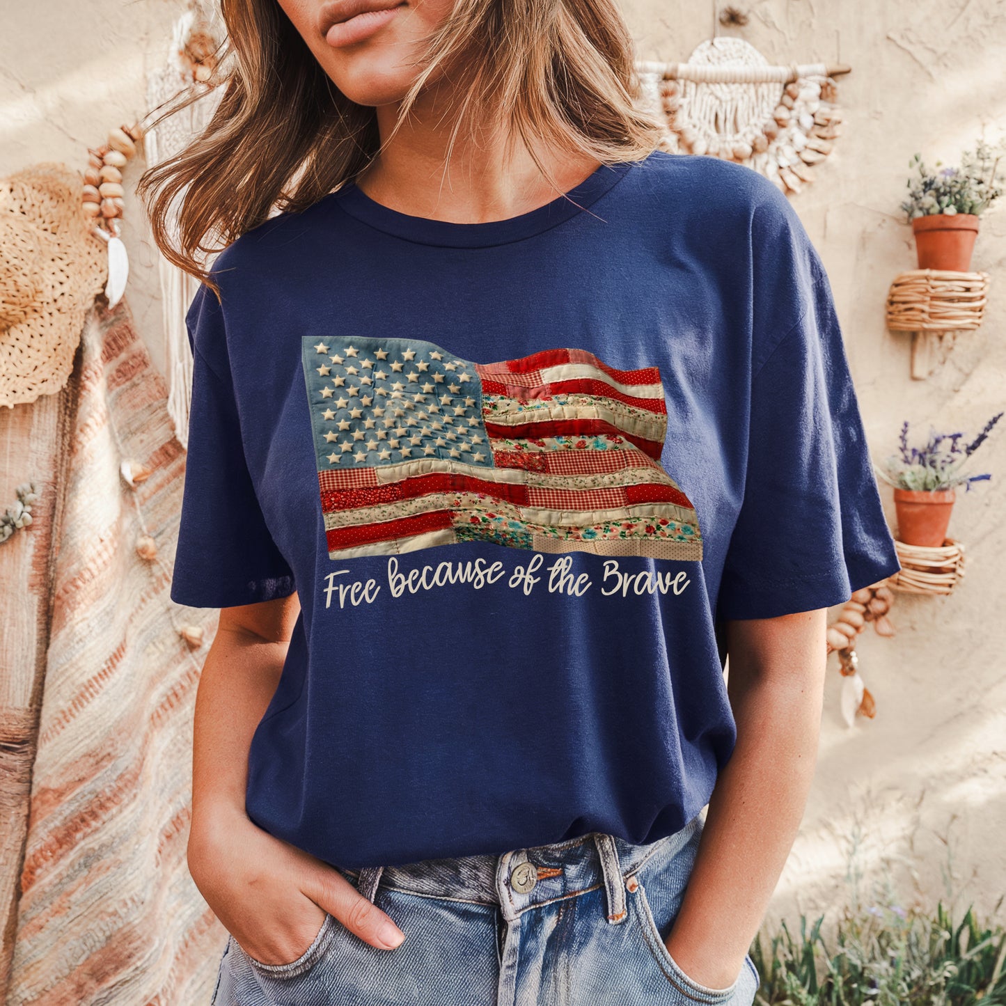 Free Because of the Brave – Comfort Colors® Tee