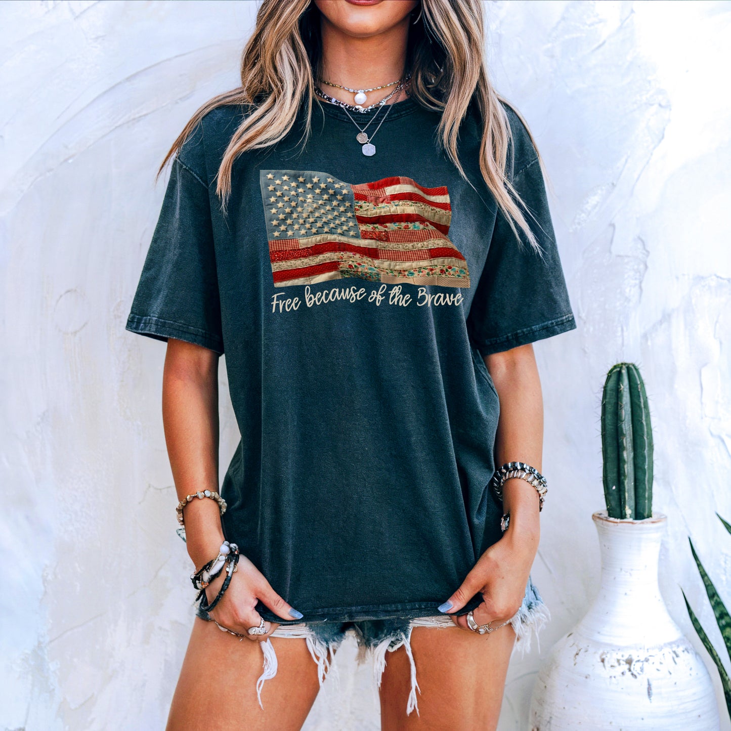 Free Because of the Brave – Comfort Colors® Tee