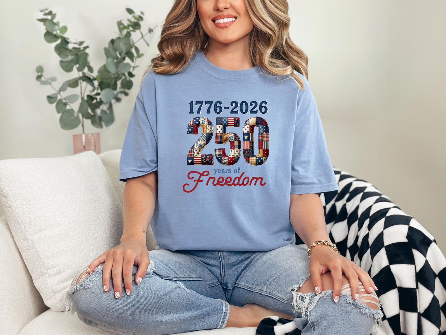 250 Years of Freedom Tee – Comfort Colors® Patriotic Graphic Shirt
