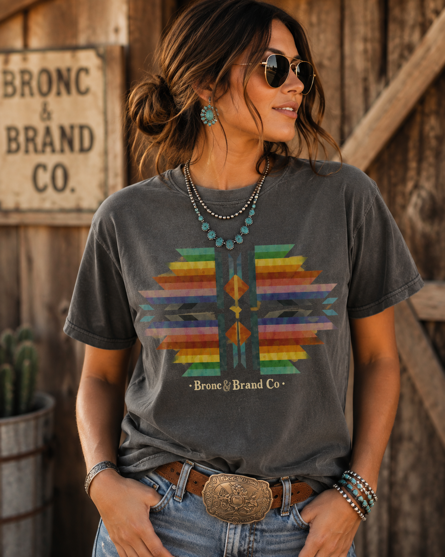 Boho Serape Geometric Graphic Tee