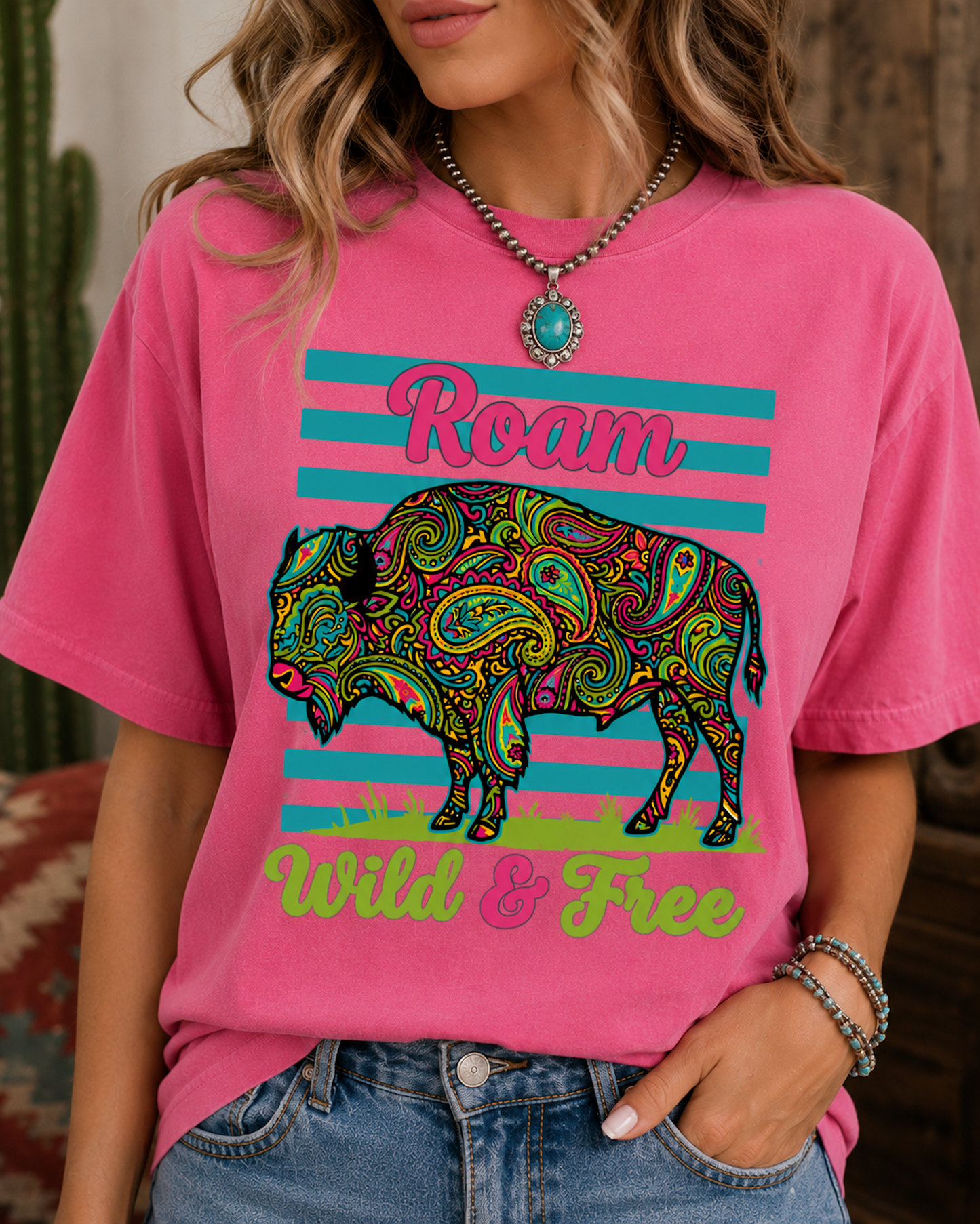 Roam Wild & Free Bison Tee