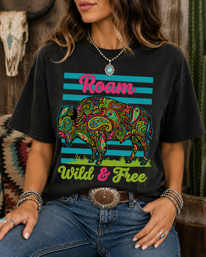 Roam Wild & Free Bison Tee