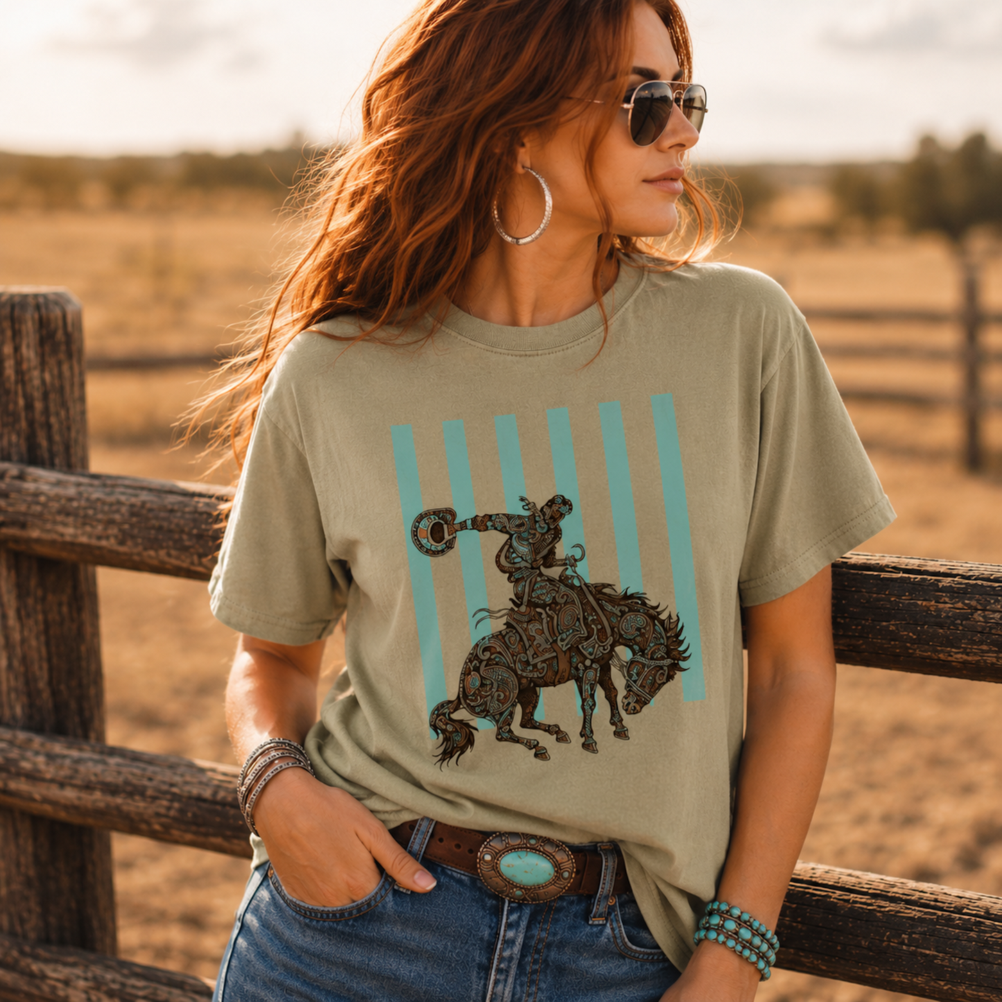 Paisley Buckaroo Western Graphic Tee